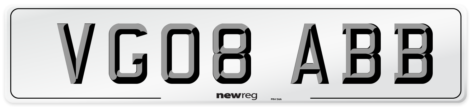 VG08 ABB Number Plate from New Reg